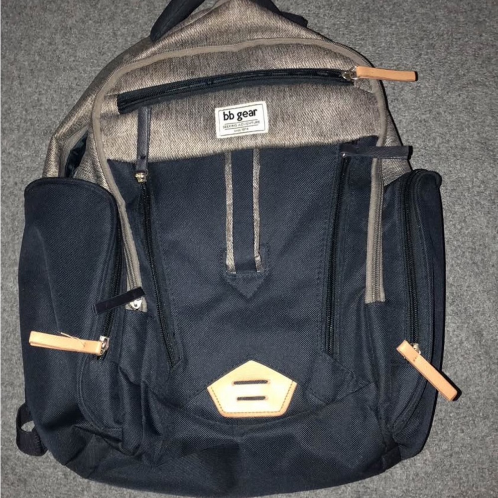 BB Gear Diaper Backpack w/cool pack section & changing pad.